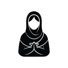 Muslim woman in hijab praying peaceful gesture