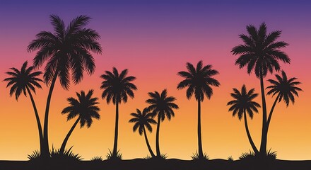 Sunset Silhouette Serenade AI Generated