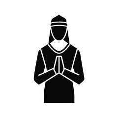 Muslim woman praying hands together islamic faith