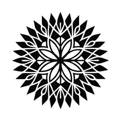 Black and white ornate mandala design element