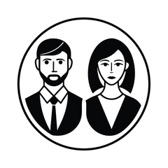 Business couple icon teamwork partnership profile