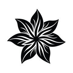Elegant black and white floral design element