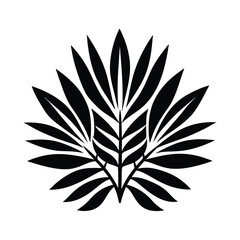 Stylish black and white tropical leaf design