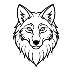 Naklejka premium wolf head line art vector