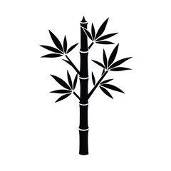 Simple black silhouette bamboo plant illustration