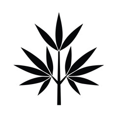 Simple black silhouette of a bamboo plant