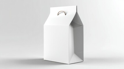 Blank White Packaging Box with Handle for Product Mockup Design