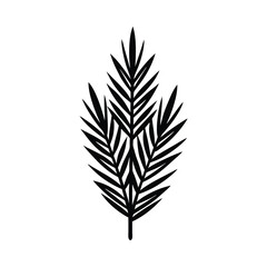 Stylish black palm leaf tropical design element