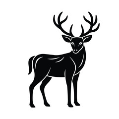 Majestic stag silhouette elegant antlered deer