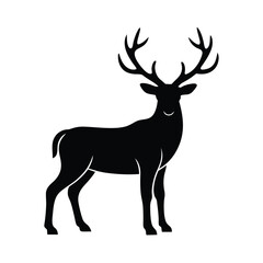 Majestic stag silhouette elegant antlered deer