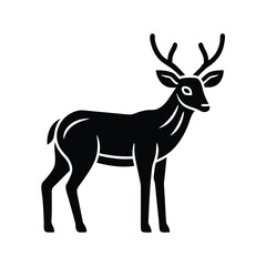 Majestic black silhouette deer elegant wildlife animal