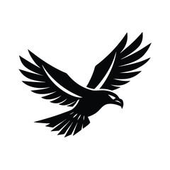 Majestic black eagle in flight powerful wings soaring