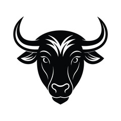 Majestic bull head strong powerful animal symbol