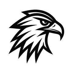 Majestic eagle head profile black and white design