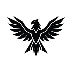 Majestic black eagle wings spread wide soaring high