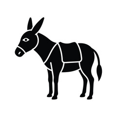 Pack donkey silhouette farm animal icon graphic