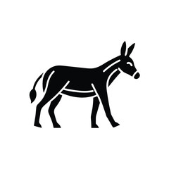 Silhouette of a donkey walking sideways
