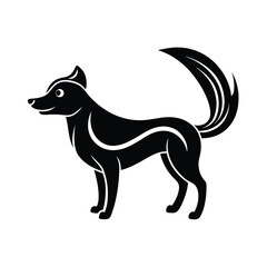 Stylish black silhouette dog canine animal design
