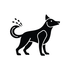 Dog silhouette spraying urine marking territory