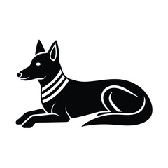 Egyptian jackal anubis god silhouette design