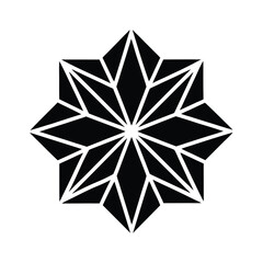 Abstract black star geometric design element