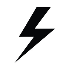 Bold black lightning bolt icon symbol flash