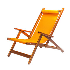 Sport Inspired Reclining Wooden Beach Chair with a Isolated on Transparent Background