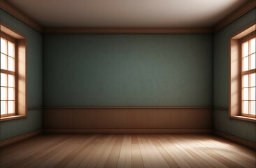 Obraz premium empty room with wooden wall and window