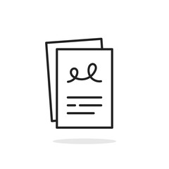 signed agreement or contract like good deal icon