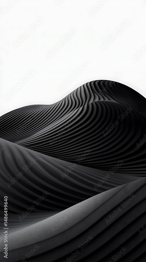 Poster Grayscale Hills Stacked in Soft Vertical Layers