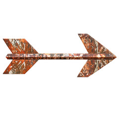 Abstract Arrow with Layered Shimmering Patterns in Isolated on Transparent Background