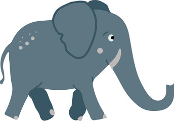 Cartoon Elephant Illustration – Cute Walking Elephant Clipart
