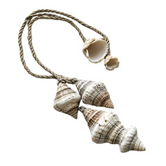 Trendy Rustic Shell Necklace Featuring Layered Natu Isolated on Transparent Background