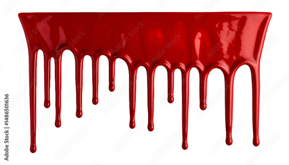Poster vibrant red paint dripping in a captivating visual. the dripping paint creates a unique pattern