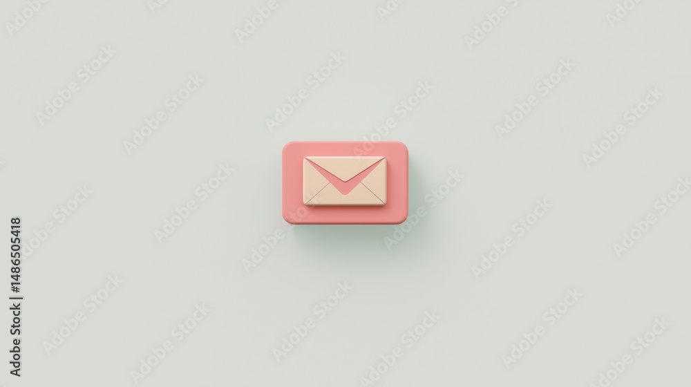 Poster brightly colored envelope on a minimalistic background highlighting communication and connection