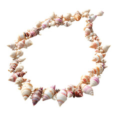 Artistic Boho Shell Necklace with Creative Fusion Isolated on Transparent Background