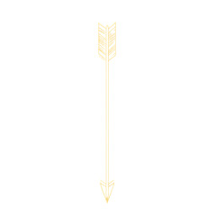 Minimalistic Arrow with a Refined Outline in Pale Yellow Isolated on Transparent Background