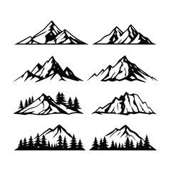 Mountains landscape silhouette vector illustration