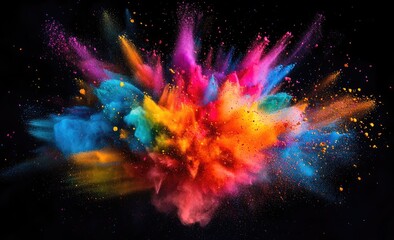 Vibrant explosion of colorful powder (4)
