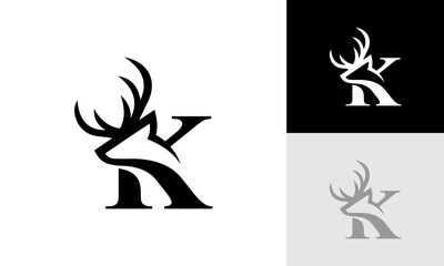 letter K deer logo