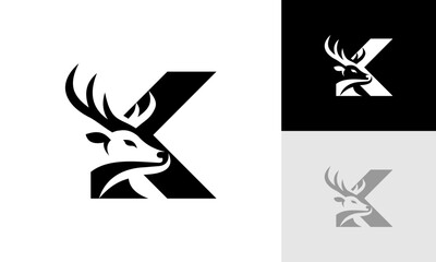 letter K deer logo
