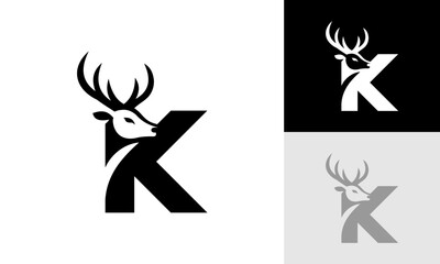 letter K deer logo