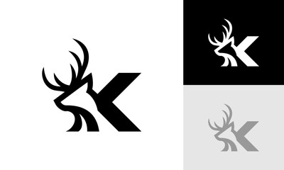 letter K deer logo