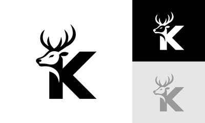letter K deer logo