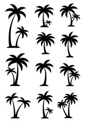 Palm Paradise: Silhouette Collection AI Generated