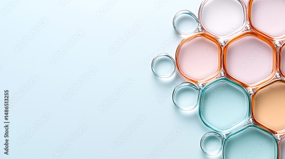 Poster pastel bubble texture background with translucent layers