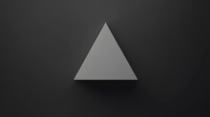 Abstract Grey Triangle on Black Background Minimalist Geometric Design