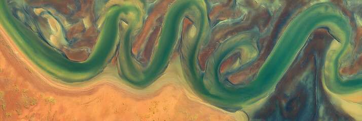 Abstract Aerial View of Shoreline Erosion Patterns A Stunning Display of Nature's Art