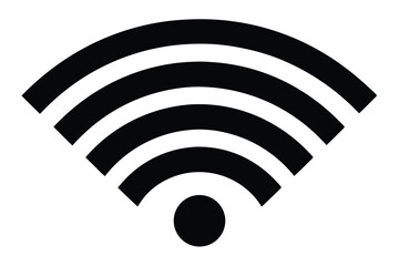 Black Wifi Symbol Wireless Network Icon, Internet Connectivity Indicator Illustration Design