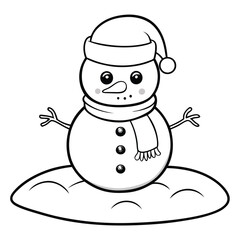 Cute Snowman Coloring Page: Free Printable Winter Fun Coloring Page